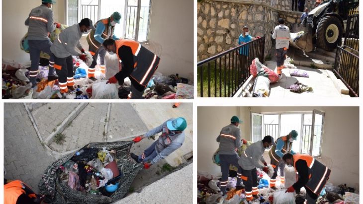 Yeşilyurt Belediye Ekipleri Çöp Evden 1 Kamyon Çöp Çıkardı